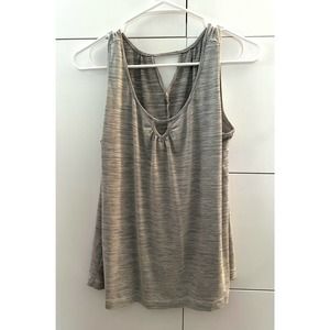 J. Jill Fit A Line Keyhole Striped Tank